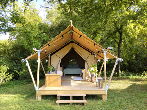 Woody Junior tent awaits after a day in natures wonderland