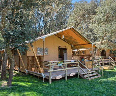 Glamping tent with porch