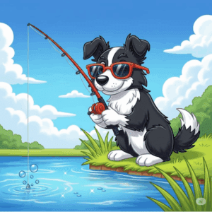 Dog fishing